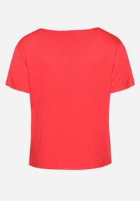 Born2be - Czerwony Klasyczny T-shirt z Koronką przy Dekolcie Fioma. Okazja: na spotkanie biznesowe. Kolor: czerwony. Materiał: koronka. Wzór: koronka. Styl: klasyczny #5