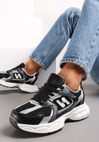 Renee - Czarne Sneakersy Sznurowane na Grubej Podeszwie Kaolene. Kolor: czarny #1