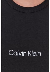 Calvin Klein Underwear T-shirt piżamowy kolor czarny. Kolor: czarny. Materiał: poliester, dzianina. Długość: krótkie. Wzór: nadruk