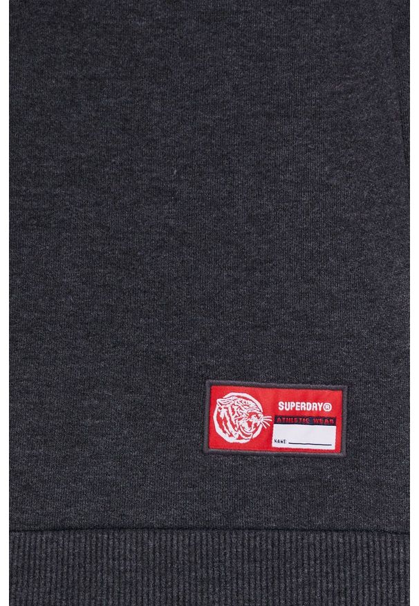 Superdry Bluza męska kolor szary z nadrukiem. Okazja: na co dzień. Kolor: szary. Materiał: dzianina. Wzór: nadruk. Styl: casual