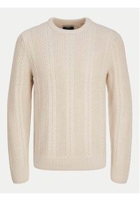 Jack & Jones Sweter 12261436 Beżowy Regular Fit. Kolor: beżowy. Materiał: bawełna, syntetyk #8