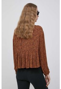 Billabong koszula damska kolor brązowy relaxed. Kolor: brązowy. Materiał: tkanina. Długość rękawa: długi rękaw. Długość: długie