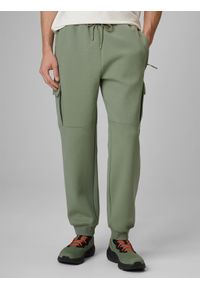4f - 4F Spodnie dresowe cargo męskie - khaki XXL. Kolor: oliwkowy, brązowy, wielokolorowy. Materiał: dresówka #2