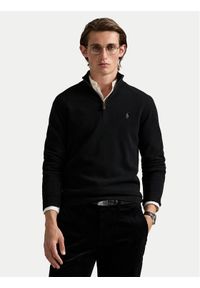 Polo Ralph Lauren Sweter 710876756002 Czarny Regular Fit. Typ kołnierza: polo. Kolor: czarny. Materiał: wełna