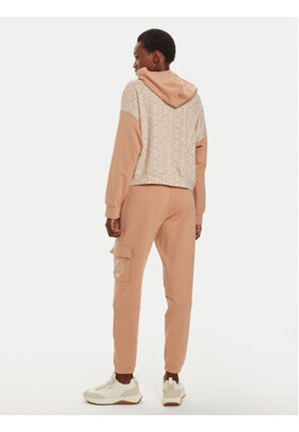 DKNY Dres YI70018 Beżowy Regular Fit. Kolor: beżowy. Materiał: syntetyk, bawełna