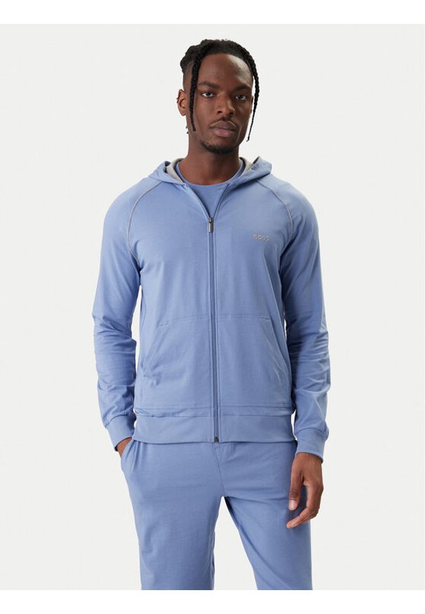 BOSS Bluza Mix&Match 50515313 Błękitny Regular Fit. Kolor: niebieski. Materiał: bawełna