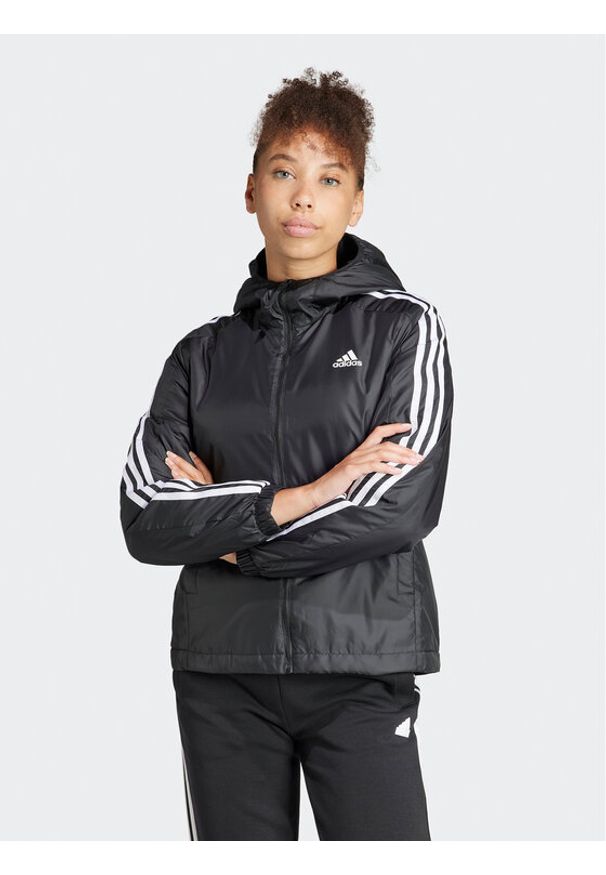 Adidas - adidas Kurtka przejściowa Essentials 3-Stripes IN3288 Czarny Regular Fit. Kolor: czarny. Materiał: syntetyk