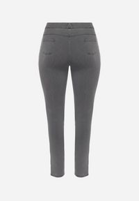 Born2be - Ciemnoszare Spodnie z Gumką w Talii i Prostymi Nogawkami Lotlipa. Okazja: na co dzień, na spotkanie biznesowe. Kolekcja: plus size. Kolor: szary. Styl: biznesowy, elegancki, casual #5