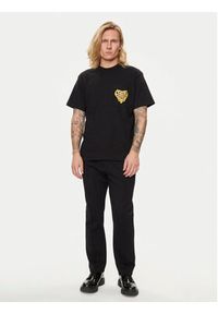 Versace Jeans Couture T-Shirt 76GAHL01 Czarny Regular Fit. Kolor: czarny. Materiał: bawełna