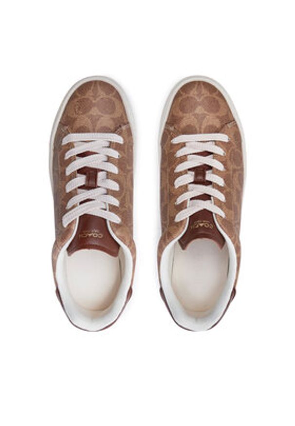 Coach Sneakersy High Line CW970 Brązowy. Kolor: brązowy. Materiał: skóra