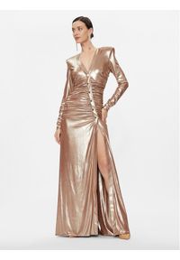 Babylon Sukienka wieczorowa T_S00833 Złoty Regular Fit. Kolor: złoty. Materiał: syntetyk. Styl: wizytowy