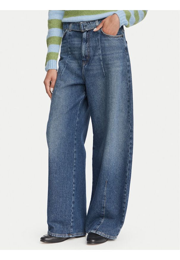Weekend Max Mara Jeansy Madia 2625186081 Granatowy Wide Leg. Kolor: niebieski