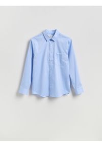 Reserved - Bawełniana koszula slim fit - jasnoniebieski. Kolor: niebieski. Materiał: bawełna