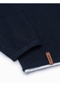 Ombre Clothing - Sweter męski - granatowy V10 - Rozmiar: XXL. Okazja: na co dzień. Kolor: niebieski. Materiał: bawełna. Styl: klasyczny, casual, elegancki #4