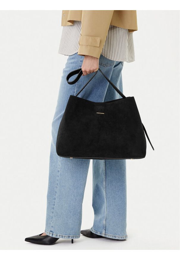 Gino Rossi Torebka EO-LARA-513-518-2 Czarny. Kolor: czarny. Materiał: skórzane, zamszowe