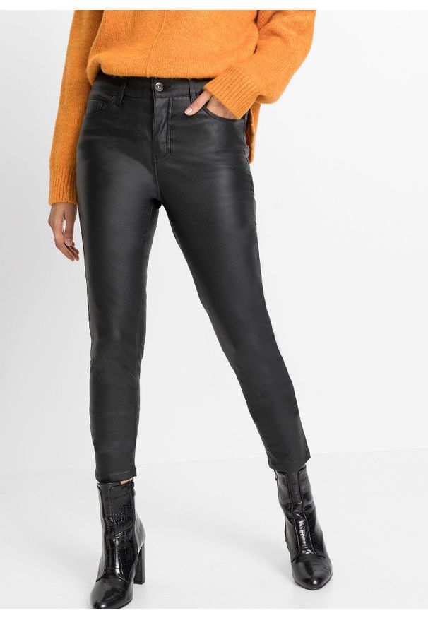 bonprix - Spodnie ze stretchem z mieszanki wiskozy. Kolor: czarny. Materiał: wiskoza. Styl: elegancki