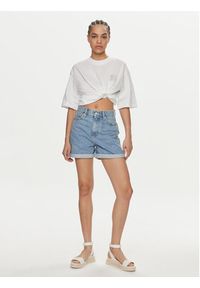 Calvin Klein Jeans T-Shirt Warp Logo J20J223166 Biały Boyfriend Fit. Kolor: biały. Materiał: bawełna #4