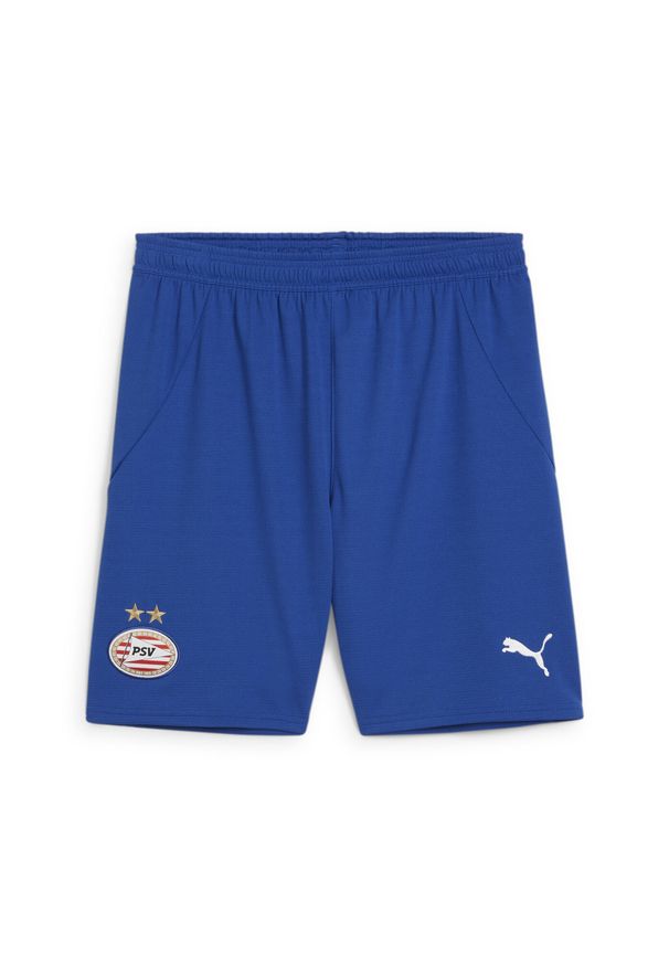 Szorty Puma PSV Eindhoven 2024/25. Kolor: biały, niebieski, wielokolorowy