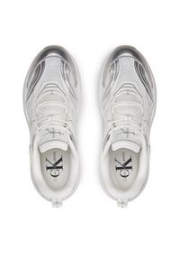 Calvin Klein Jeans Sneakersy Retro Tennis Low Lace Mh Ml Mtl YW0YW01463 Biały. Kolor: biały. Materiał: skóra