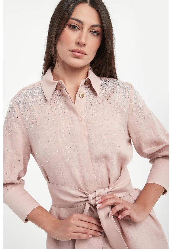 Marella Sport - Sukienka lniana szmizjerka Calle MARELLA SPORT. Materiał: len. Typ sukienki: szmizjerki, sportowe. Styl: sportowy