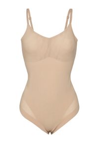 Calvin Klein Underwear Kombinezon modelujący LV00QF8295 Beżowy. Kolor: beżowy. Materiał: syntetyk