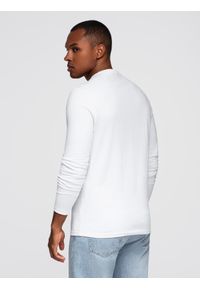 Ombre Clothing - Longsleeve męski z printem w kształcie kieszonki - biały V1 OM-LSPT-0118 - XXL. Kolor: biały. Materiał: bawełna. Długość rękawa: długi rękaw. Długość: długie. Wzór: nadruk #5