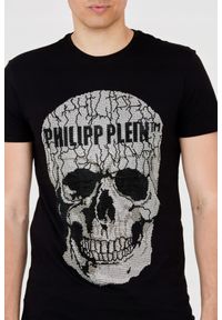 Philipp Plein - PHILIPP PLEIN Męski t-shirt czarny z czaszką, Rozmiar XXL. Kolor: czarny