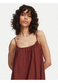 Vero Moda Sukienka letnia Vira 10340738 Brązowy Relaxed Fit. Kolor: brązowy. Materiał: wiskoza. Sezon: lato #4