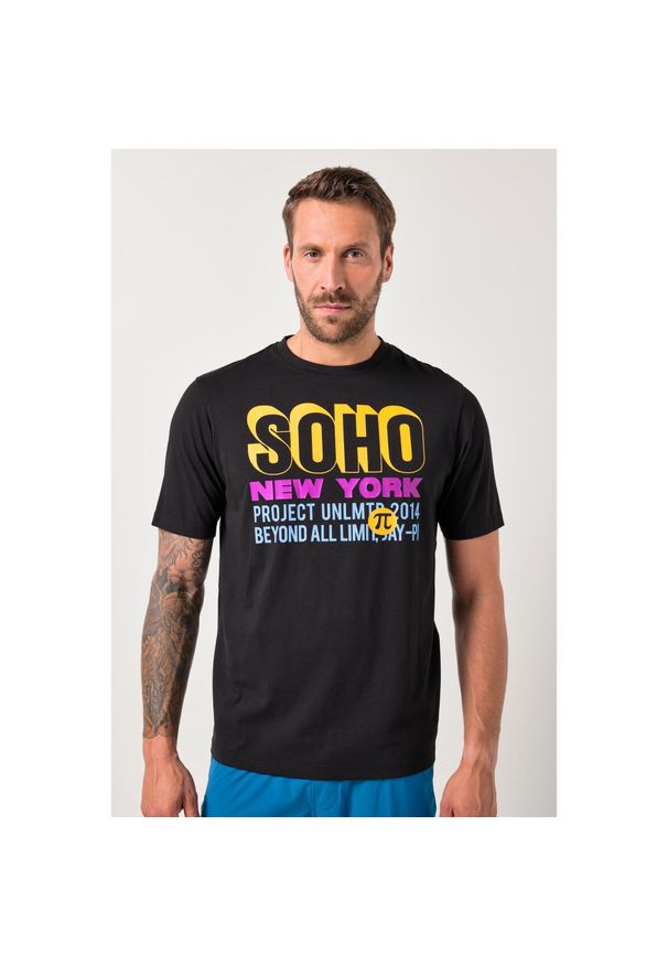 JAY-PI - Męska T-shirt FLEXNAMIC® fitness rękaw 1/2 do rozm. 7XL. Kolekcja: plus size. Kolor: czarny. Materiał: bawełna, elastan, materiał. Sport: fitness