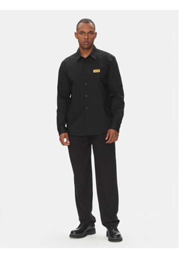 Versace Jeans Couture Koszula 78GALYR1 Czarny Slim Fit. Kolor: czarny. Materiał: bawełna