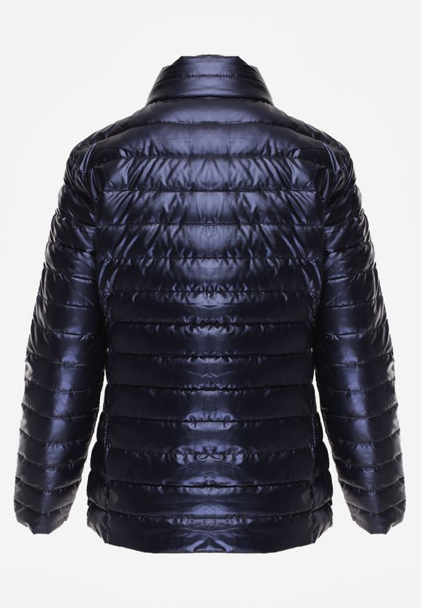 Born2be - Granatowa Kurtka Pikowana Morvea. Kolor: niebieski. Wzór: aplikacja. Styl: klasyczny