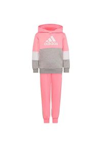 Adidas - Dres Colourblock Fleece Rozmiar 15-16 A Różowy - HU0429. Kolor: różowy. Materiał: dresówka. Wzór: kolorowy, paski