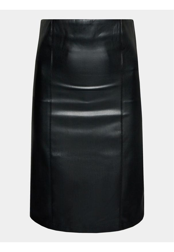 Gina Tricot Sukienka z imitacji skóry 21690 Czarny Slim Fit. Kolor: czarny. Materiał: skóra