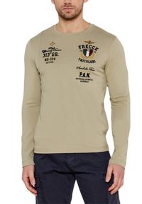 Aeronautica Militare - AERONAUTICA MILITARE Beżowy męski longsleeve, Rozmiar L. Kolor: beżowy. Długość rękawa: długi rękaw