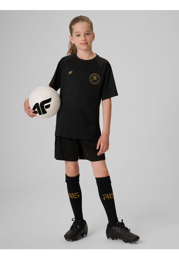 4f - 4F Spodenki sportowe szybkoschnące dziecięce 4F JUNIOR x Robert Lewandowski - czarne 134/140 (8-10 lat). Kolor: czarny. Materiał: materiał. Sezon: lato. Styl: sportowy