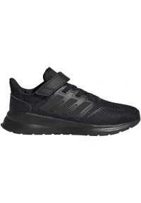 Adidas - Buty adidas Runfalcon C Jr EG1584 czarne. Okazja: na co dzień. Zapięcie: rzepy. Kolor: czarny. Materiał: materiał, syntetyk, guma. Szerokość cholewki: normalna #8