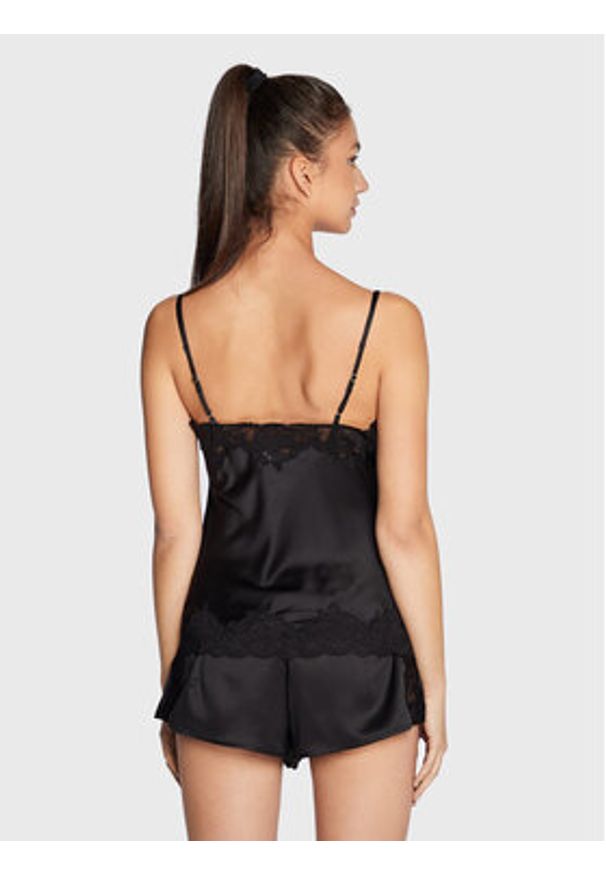 Lauren Ralph Lauren Piżama ILN11684 Czarny Regular Fit. Kolor: czarny. Materiał: syntetyk