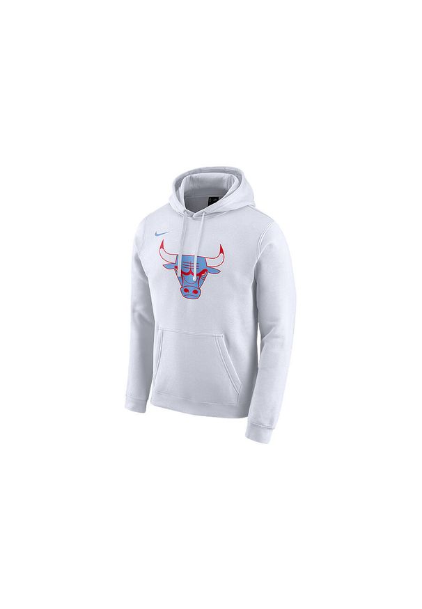 Nike - Bluza męska nike nba chicago bulls city edition logo pullover hoodie white. Kolor: biały. Sport: bieganie