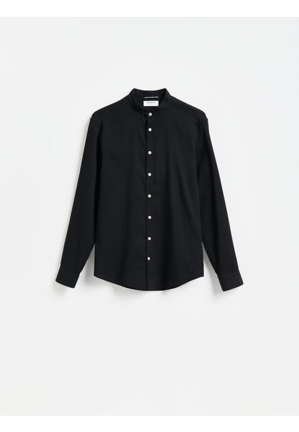 Reserved - Koszula super slim fit - czarny. Kolor: czarny. Materiał: bawełna, tkanina