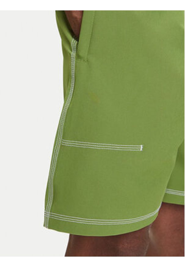 Adidas - adidas Szorty sportowe Trefoil Essentials KA8540 Zielony Loose Fit. Kolor: zielony. Materiał: syntetyk. Styl: sportowy