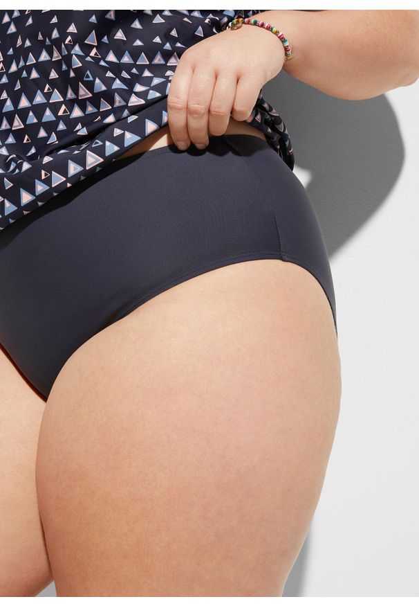 bonprix - Tankini oversize (2 części). Kolor: szary. Materiał: poliamid. Wzór: nadruk
