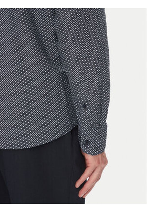 BOSS Koszula C-Hal 50539532 Granatowy Casual Fit. Okazja: na co dzień. Kolor: niebieski. Materiał: len, bawełna. Styl: casual
