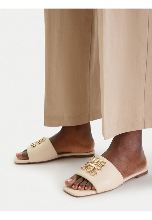 Nine West Klapki CEO-SMRL393663-02 Écru. Kolor: kremowy. Materiał: materiał