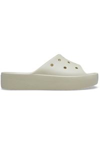 Klapki plażowe damskie Crocs Classic Platform Slide. Okazja: na plażę. Kolor: beżowy. Obcas: na platformie. Styl: sportowy #1