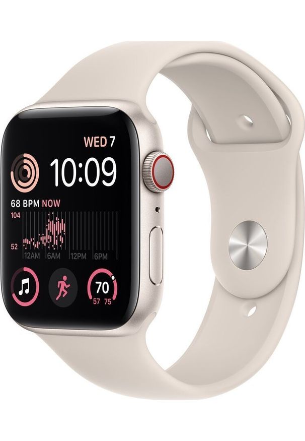 APPLE - Smartwatch Apple Watch SE 2022 GPS + Cellular 44mm Starlight Alu Sport Beżowy (MNPT3WB/A). Rodzaj zegarka: smartwatch. Kolor: beżowy. Styl: sportowy