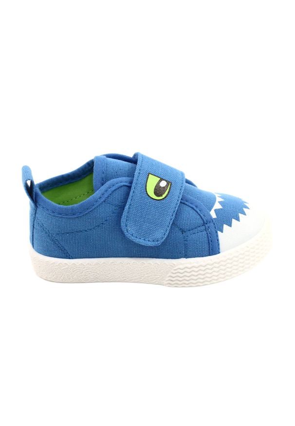 eVento - Evento Trampki Dziecięce Na Rzepy Krokodyl 21DZ26-3923 Blue niebieskie. Zapięcie: rzepy. Kolor: niebieski. Materiał: tkanina, bawełna. Wzór: aplikacja. Styl: młodzieżowy