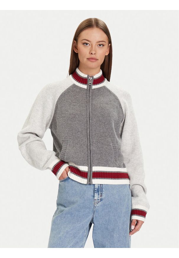 Guess Jeans Kardigan W5BR12 Z0561 Szary Relaxed Fit. Kolor: szary. Materiał: bawełna