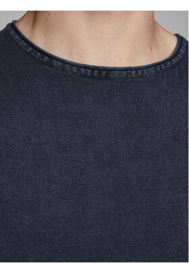 Jack & Jones Sweter Leo 12174001 Granatowy Regular Fit. Kolor: niebieski. Materiał: bawełna