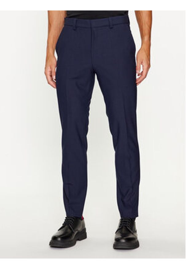 Hugo Garnitur Henry/Getlin233V1X 50495023 Granatowy Slim Fit. Kolor: niebieski. Materiał: wełna, syntetyk