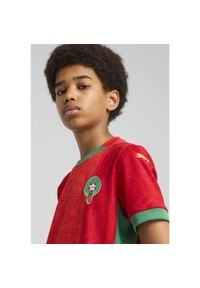 Puma - Młodzieżowa koszulka domowa Maroko 2025 PUMA Red Archive Green. Kolor: czerwony, wielokolorowy, zielony